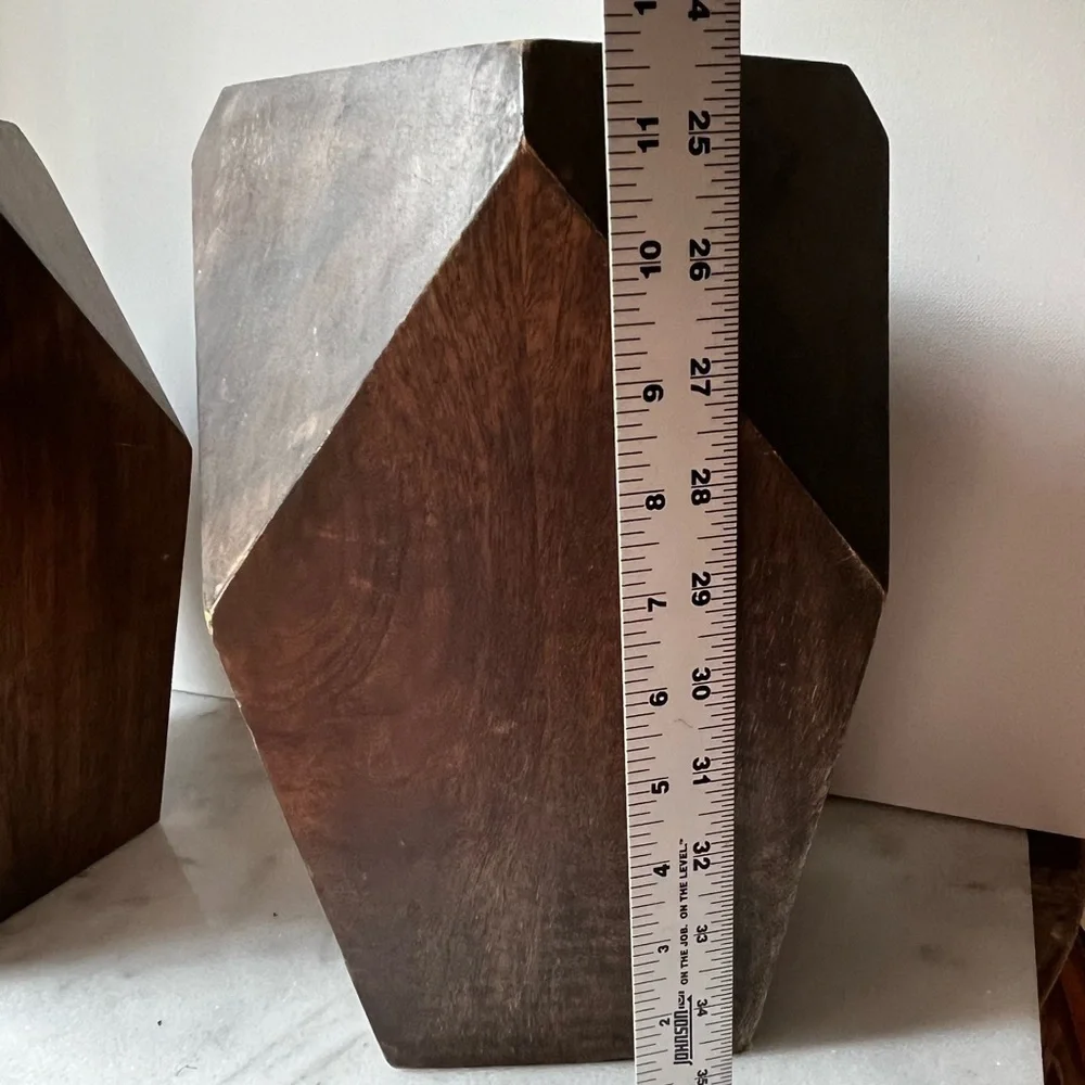 Wood Vase/Planter Geometric Mid Century Design Boho minimalist 11.6” set 2…